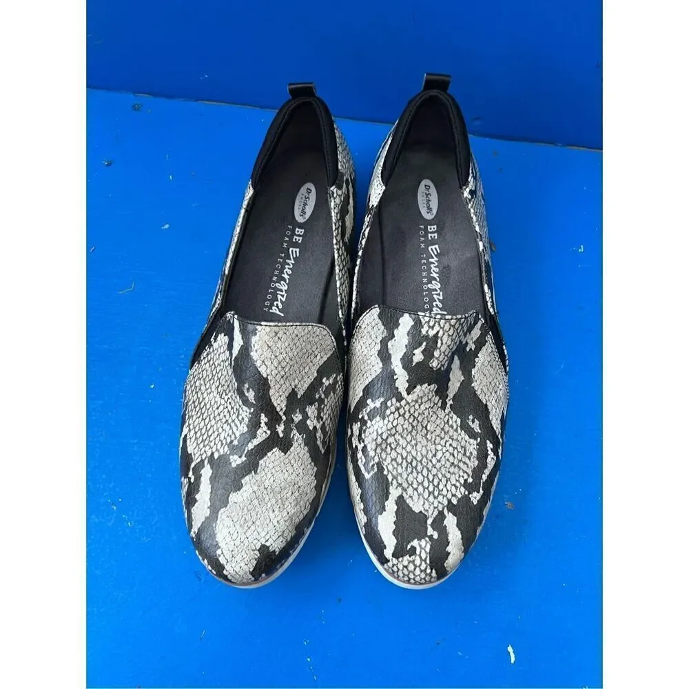 DR. SCHOLLS Snakeskin Print Be Free Energy Women’s Slip On Shoes Size 10